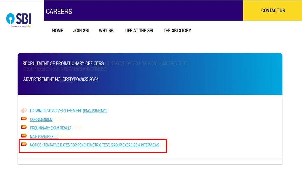 SBI PO Vacancy 2025, SBI Jobs, State Bank Of india, PO Interview Date out, sbi.co.in