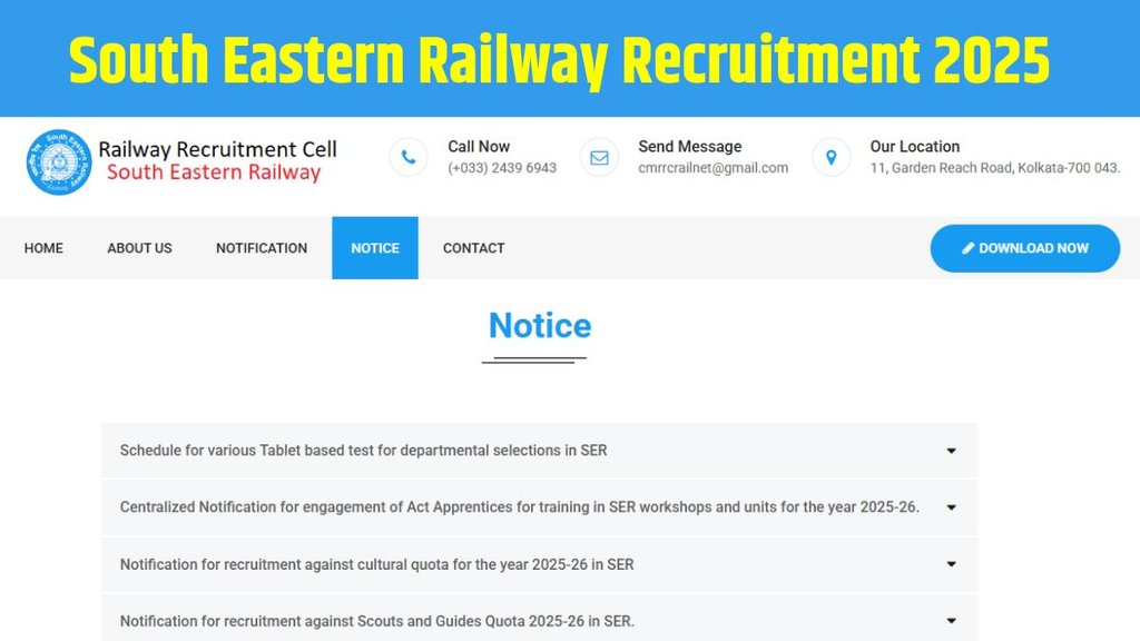South Eastern Railway Apprentice Recruitment 2025, SER Apprentice Bharti 2025, RRC SER Apprentice Online Form, Railway Apprentice Vacancy 2025, South Eastern Railway 1785 Posts South Eastern Railway Apprentice Recruitment 2025, SER Apprentice Bharti 2025, RRC SER Apprentice Online Form, Railway Apprentice Vacancy 2025, South Eastern Railway 1785 Posts