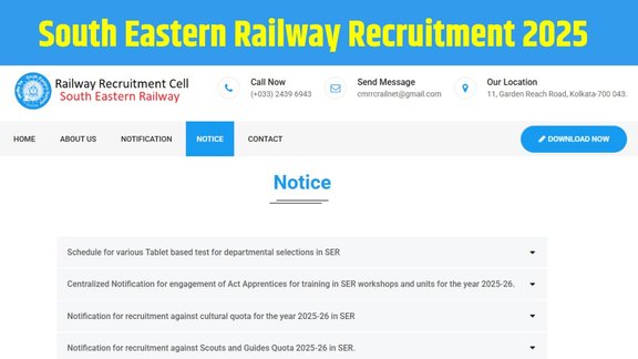 South Eastern Railway Apprentice Recruitment 2025, SER Apprentice Bharti 2025, RRC SER Apprentice Online Form, Railway Apprentice Vacancy 2025, South Eastern Railway 1785 Posts