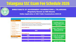 Telangana SSC Exam Fee Schedule 2026, TS SSC 2026 Exam Dates, Telangana SSC Revised Fee Dates, TS OSSC Fee Last Date, Telangana Board Vocational Exam Fee