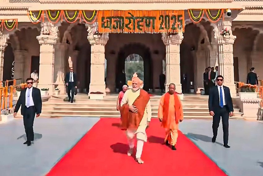 Thousands of devotees throng Ayodhya streets, echoing Jai Shri Ram slogans