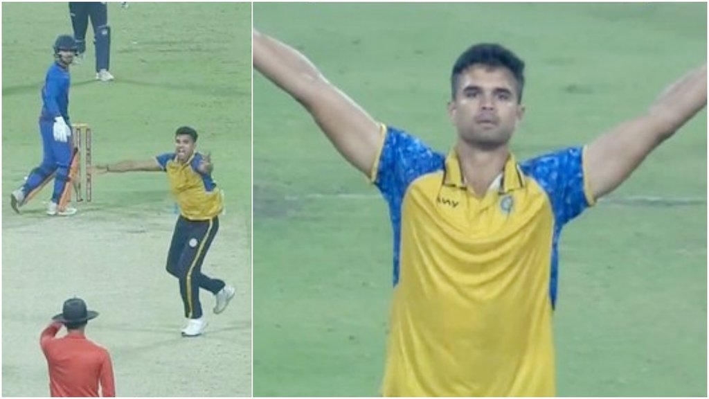 Arjun Tendulkar 17 runs three wickets shines with ball opening batting 155 runs strike rate goa beats chandigarh syed mushtaq ali trophy 2025