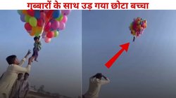 हीलियम गुबारों को पकड़े हुए गलती से आसमान में उड़ गया दो साल का बच्चा, तीन घंटे तक… हैरान करने वाला वीडियो वायरल