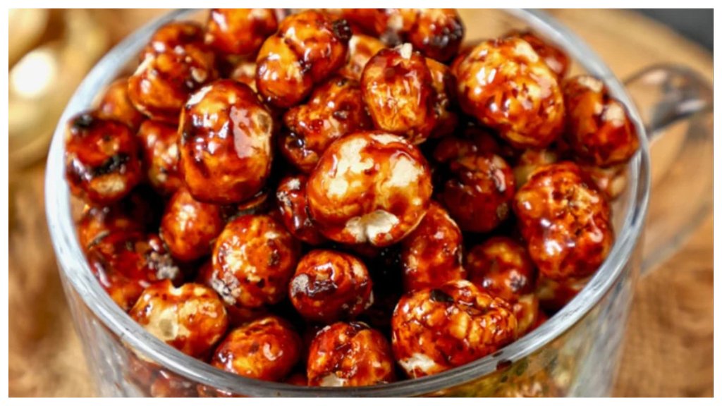 evening snacks, jaggery caramel makhana recipe , gud til makhana recipe in hindi evening snacks, jaggery caramel makhana recipe , gud til makhana recipe in hindi