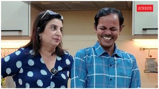 farah khan with cook dilip