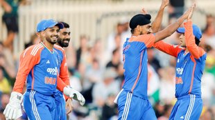 IND vs AUS, IND vs AUS 3rd T20, India vs Australia, Hobart T20, Team India, Highest T20I chases Australia, Team India record, Jitesh Sharma, Washington Sundar, Arshdeep Singh, Shubman Gill