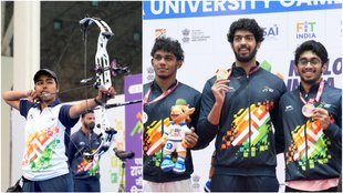 KIUG 2025, Khelo India University Games 2025, Khelo India Games, Aditi Swami Gopichand, Sri Hari Natraj, Bhavya Sachdeva, Indian World Champion Archery Athlete Aditi Swati, Khelo India University Games, Jain University Medals, Lovely Professional University Medals
