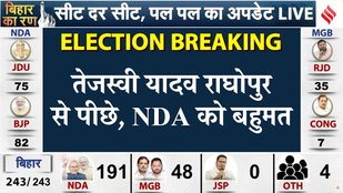Bihar Election Result 2025: Tejashwi Yadav राघोपुर से पीछे चल रहे हैं, Tej Pratap Yadav महुआ से पीछे