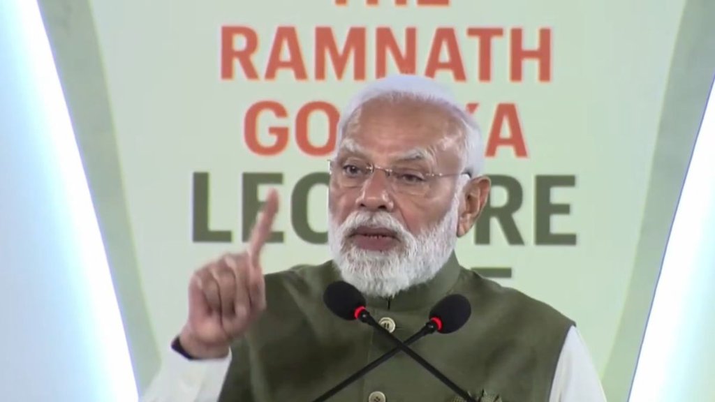 pm modi | Ramnath Goenka Lecture | delhi | pm modi | Ramnath Goenka Lecture | delhi |
