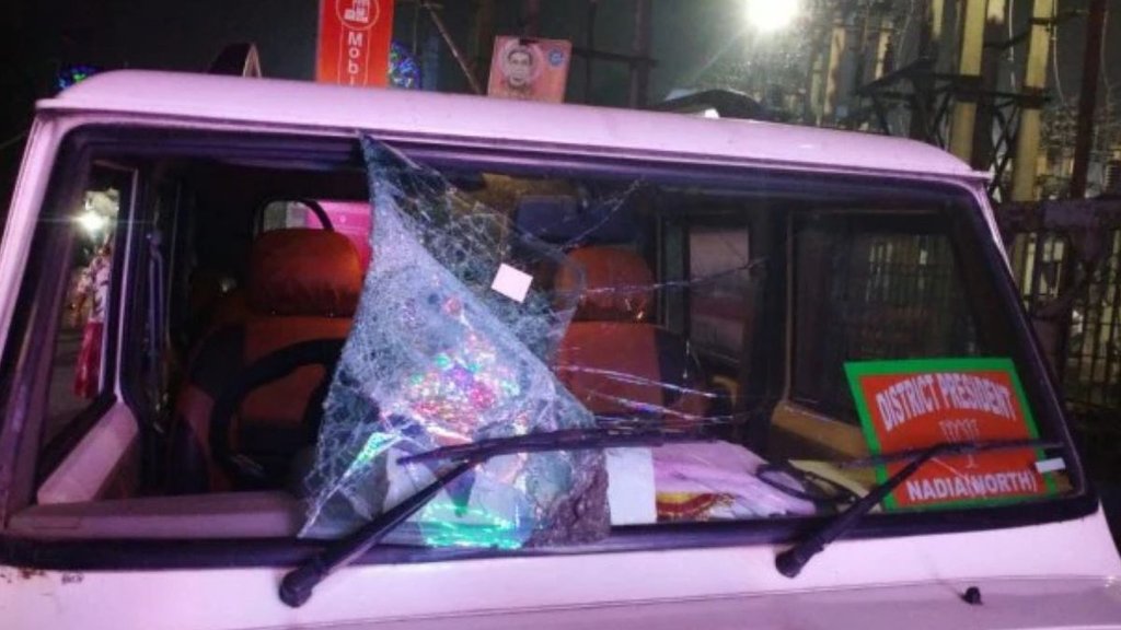 west bengal news, sukanta majumdar convoy attack, bengal political clash