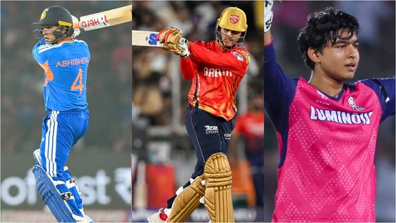 Abhishek Sharma number 1 vaibhav suryavanshi priyansh arya tilak varma in list most sixes t20 cricket 2025 dewald brevis nicholas pooran