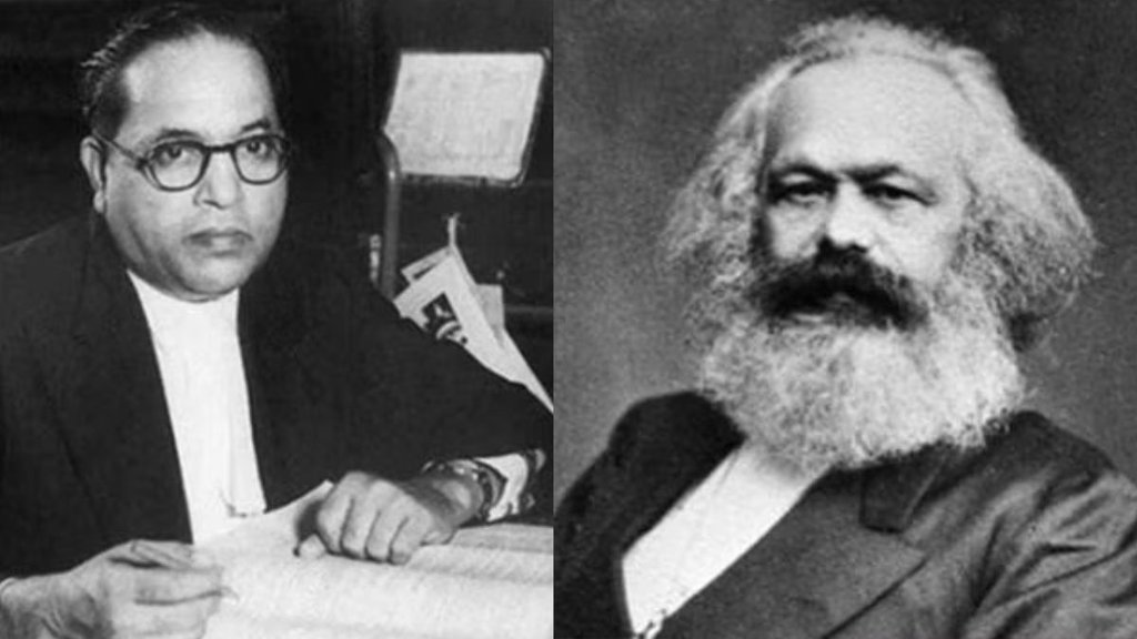 डॉ. भीमराव अंबेडकर और कार्ल मार्क्स। (एक्सप्रेस आर्काइव)