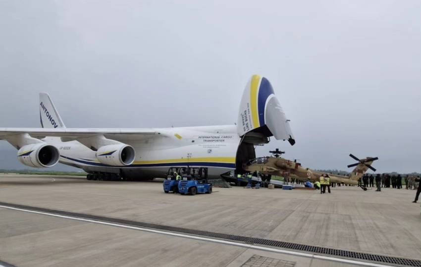 Apache helicopter flying tank