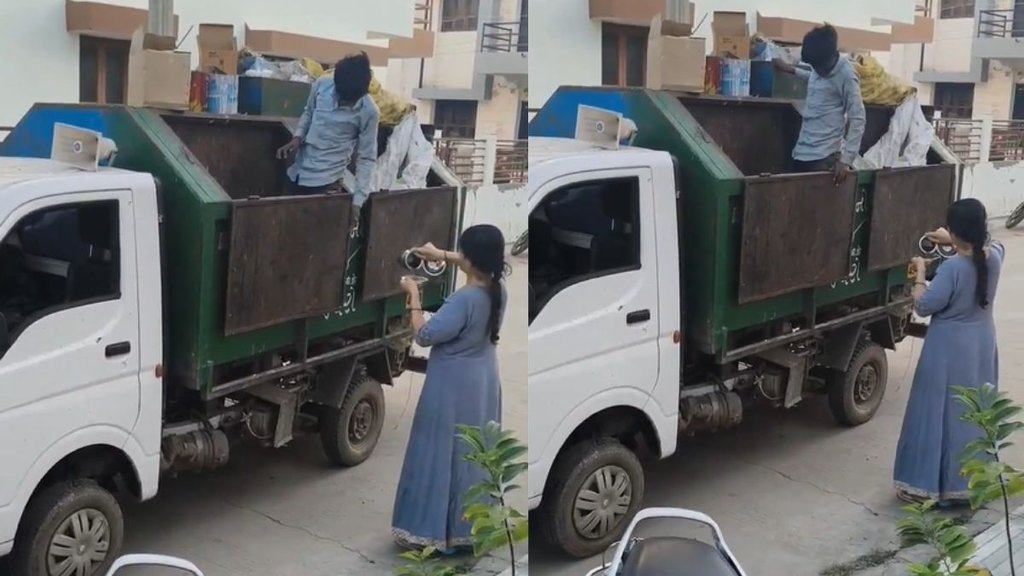woman serves tea to sanitation workers viral video woman serves tea to sanitation workers viral video
