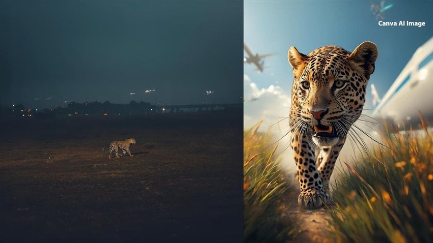 Pune airport leopard, Leopard captured at Pune airport, Leopard rescue Pune