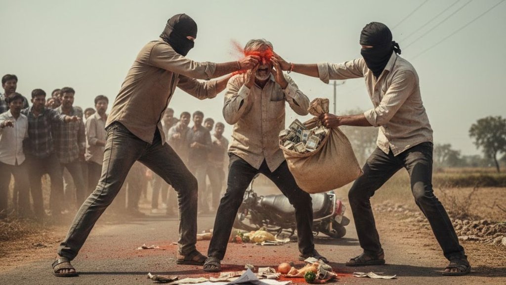 MP Crime News Farmer robbed of Rs 25 lakh after chilli powder was thrown in his eyes police launch investigation