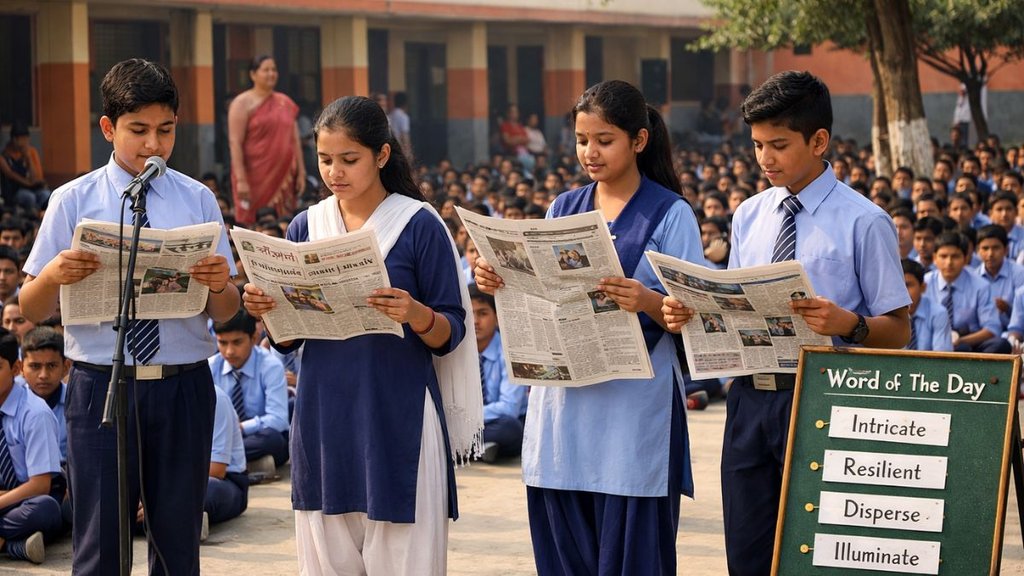 UP School News, Uttar Pradesh Education News, UP School Newspaper Reading