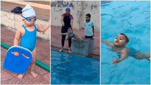 Viral Video, Video Viral, Trending, One year Old Swimmer,