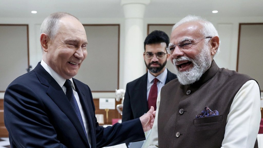 Putin and PM Modi meeting in India