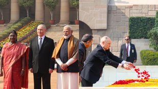 President Droupadi Murmu and PM Narendra Modi Welcome Vladimir Putin with Ceremonial Honours at Rashtrapati Bhavan