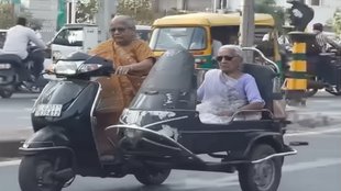 Ahmedabad viral news, Sidecar scooter India