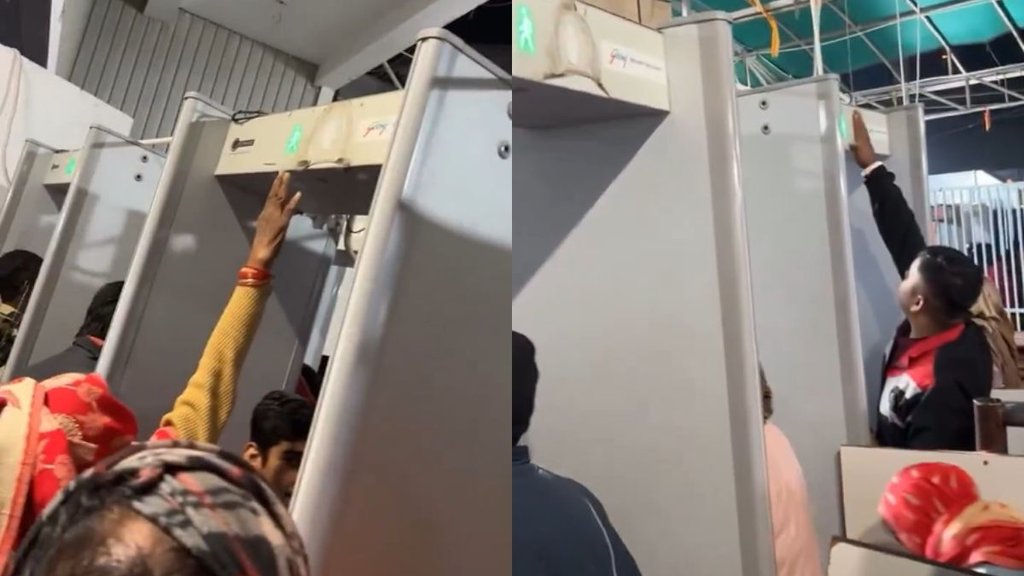 Devotees Mistake Temple Metal Detector for Attendance Machine, Video Goes Viral