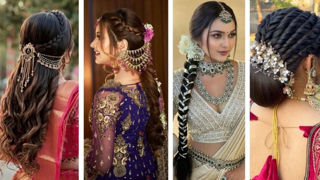 Messy bridal hairstyles | side parting hairstyles female | short long hairstyles for sarees Suits Lehengas or Gowns