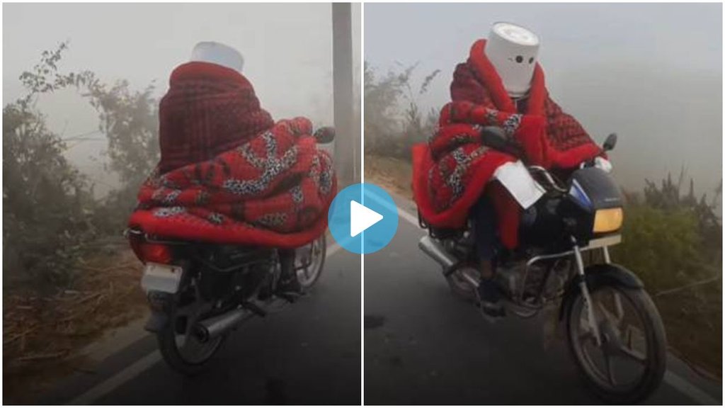 Winter, Cold Wave, Man Bike Ride, Thand Ka kehar, Thand se Bachne Winter, Cold Wave, Man Bike Ride, Thand Ka kehar, Thand se Bachne