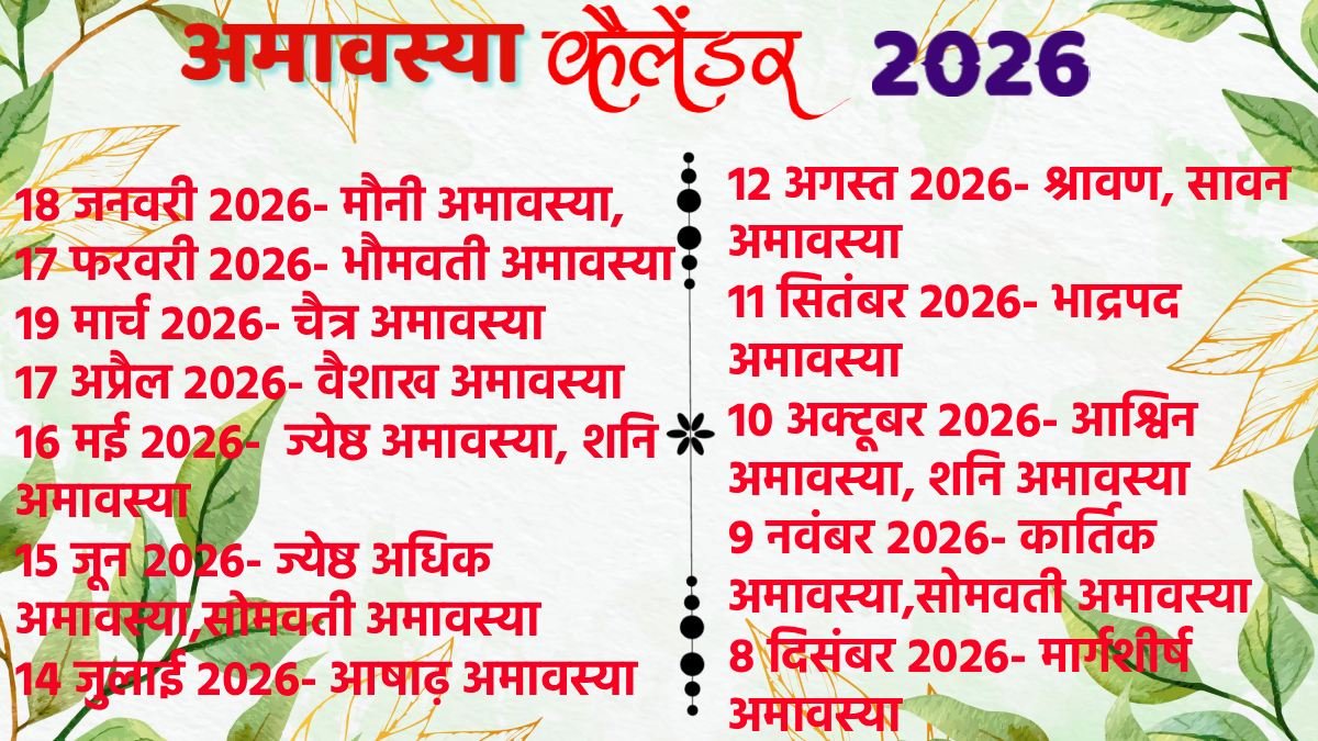 अमावस्या कैलेंडर 2026