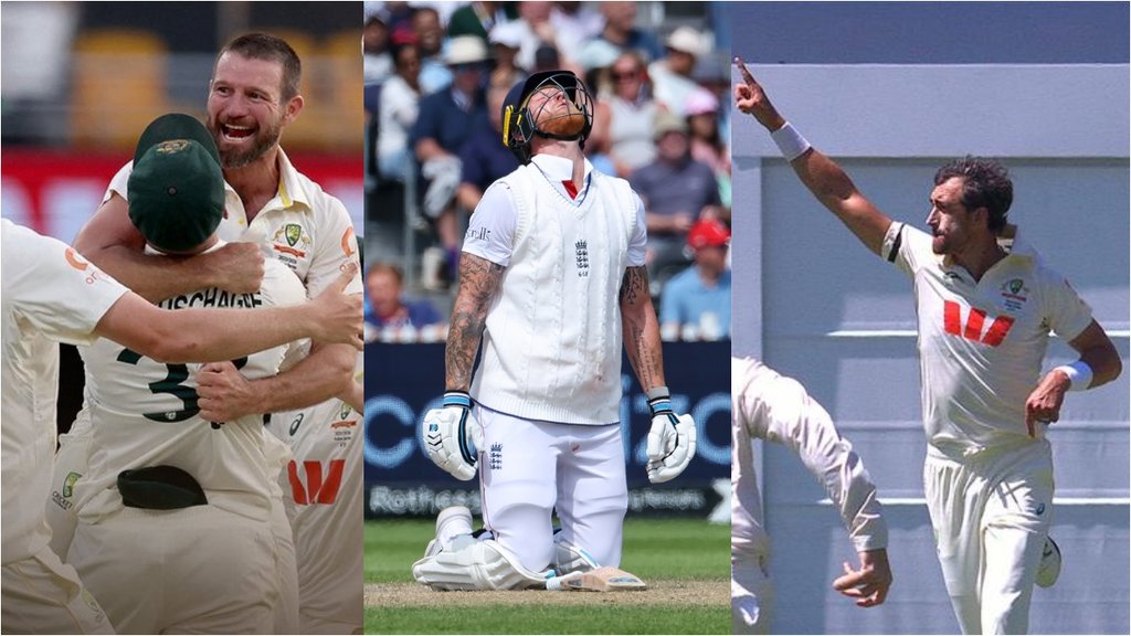 AUS vs ENG Ashes 2025 Australia beats england brisbane gabba day night test 8 wickets 2-0 lead series mitchell starc 8 wickets michael neser 6