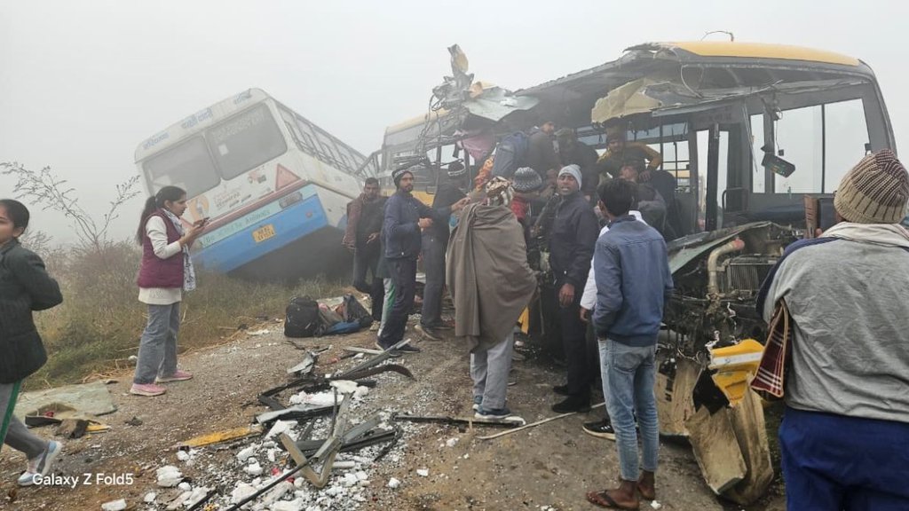 haryana news, accident, school bus haryana news, accident, school bus