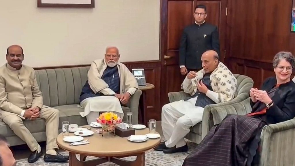 Congress leader Priyanka Gandhi, pm narendra modi and priyanka gandhi, sansad winter session, speaker om birla,