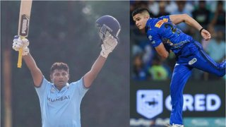 Arjun Tendulkar, Sarfaraz Khan, Arjun Tendulkar Bowling, Sarfaraz Khan Century, Musheer Khan, Mumbai vs Goa, Mumbai 444 Runs, Sarfaraz Khan 157 Runs, Yashasvi Jaiswal, Arjun Tendulkar Bowling, Vijay Hazare Trophy 2025-26, VHT, Vijay Hazare Trophy