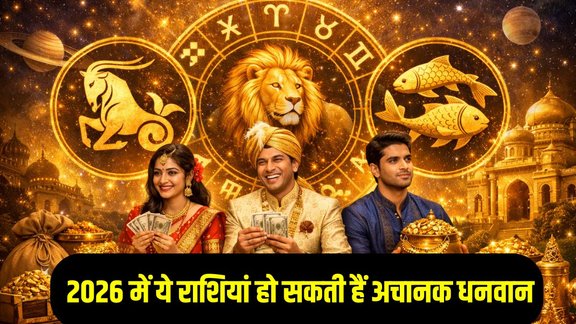 2026 Rajyog, three Rajyog 2026, Astrology 2026 predictions, Lucky zodiac signs 2026