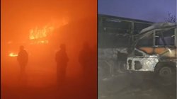 यमुना एक्सप्रेस-वे पर भीषण सड़क हादसा, सात बसें और तीन कारों में टक्कर से लगी आग; 4 लोगों की मौत