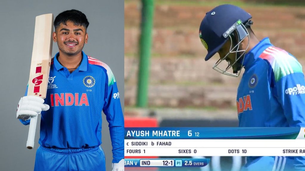 आयुष म्हात्रे का बल्ला लंबे समय से खामोश। (सोर्स- ICC/Jio Hotstar Screengrab)