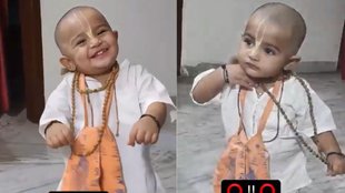 Little child dancing with devotion on Lord Jagannath bhajan
