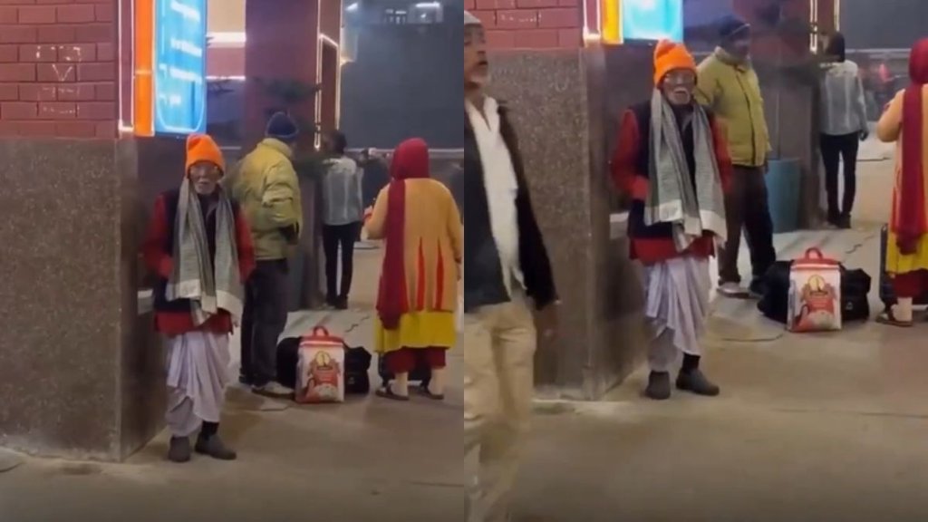Elderly seen working a coolie as he do not want to ask for anything emotional Viral Video