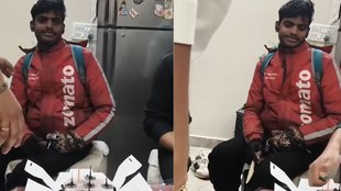 Zomato delivery rider gets emotional as customer family celebrates his birthday