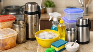 Gande dibbe kaise saaf karen | How to remove sticky residue from plastic containers | How-to-clean-sticky-plastic-and-steel-kitchen-containers