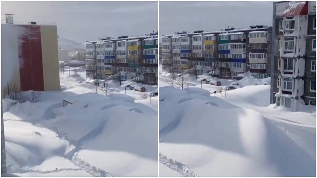 Snowfall, Kamchatka Peninsula, Russia viral video, heavy snow fall,