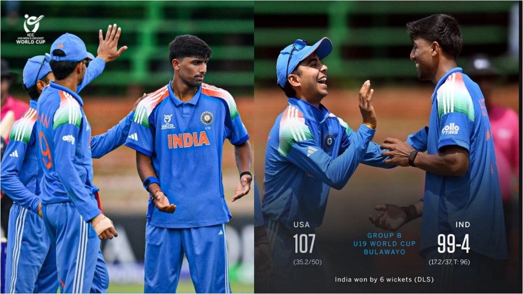 Under 19 World Cup 2026 points table after IND U19 vs USA U19 Match Top 5 batsman bowlers Under 19 World Cup 2026 points table after IND U19 vs USA U19 Match Top 5 batsman bowlers