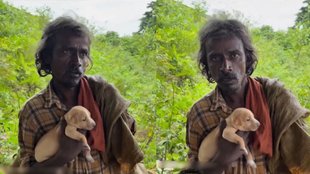 Rag picker pets 15 stray dogs spends 90 percent of his earning on them Viral Video is pure bliss