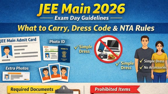 JEE Main 2026, JEE Main 2026 exam day guidelines, JEE Main 2026 Hindi News, JEE Main 2026 dress code, JEE Main prohibited items, JEE Main admit card instructions