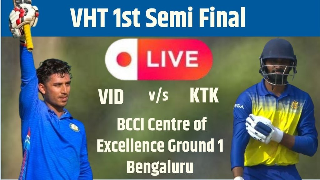 vijay hazare trophy semi final live, vijay hazare trophy live score, karnataka vs vidarbha 1st semi live scorecard