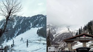 Magical Snowfall Transforms Atal Tunnel and Bhaderwah into Winter Paradise