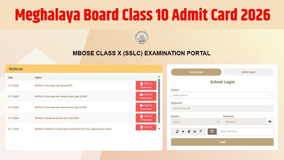 MBOSE SSLC Admit Card 2026, Meghalaya Board Class 10 Hall Ticket 2026, MBOSE 10th Admit Card Download, MBOSE SSLC Exam Date 2026, Meghalaya Board SSLC Exam News