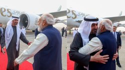 प्रधानमंत्री नरेंद्र मोदी ने संयुक्त अरब अमीरात के राष्ट्रपति का एयरपोर्ट पर किया स्वागत, सिर्फ दो घंटे के लिए क्यों पहुंचे हैं भारत?