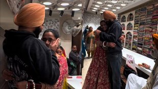 Punjabi man surprises his girlfriend with surprise visit after 9 years of long distance relationship Viral Video