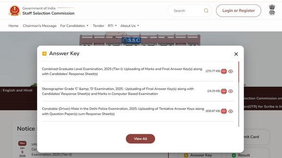 SSC CGL 2025, SSC CGL Tier 1 Final Answer Key, SSC CGL Marks 2025, SSC CGL Response Sheet, SSC CGL Tier 2 City Slip, SSC CGL Admit Card 2026